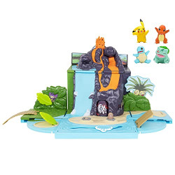 Pokemon Carry N Go Volcano Playset with 4 Included 2-inch, Pikachu, Charmander, Bulbasaur, and Squirtle - Bring Everywhere - Playsets for Kids and Pokmon Fans - Amazon Exclusive