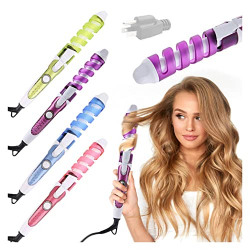 Spiral Curl Ceramic Curling Iron, Portable Electric Curl Styler for Perfect Style Solutions Hair Curler Tool, Professional Travel Mini Curling Iron  for use on short, medium, and long hair