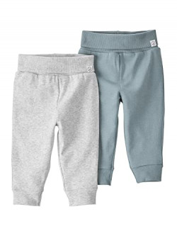 Little Planet By Carter's Baby 2-Pack Organic Cotton Grow-with-Me Pants, Teal/Heather, 18 Months
