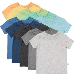 HonestBaby Organic Cotton Short Sleeve T-Shirt Multi-Packs, 10-Pack Rainbow Boy, 6-9 Months