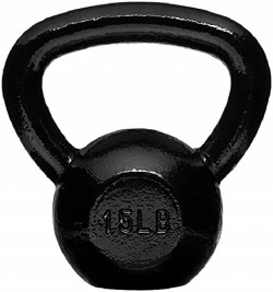 Amazon Basics Cast Iron Kettlebell with Enamel Finish, 15-Pound, Black