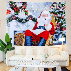 DIOVMA Christmas Tapestry Christmas Backdrop Background Wall Covering Tapestries for Party Livingroom Bedroom Dorm Home Decor (51.9*59.1 Inches)