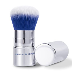 Brush Master Retractable Kabuki Makeup Brush Travel Powder Brush for Foundation Blush Bronzer Concealer Portable Brush w/ Cover