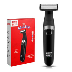 HAPPY NUTS The Ballber Groin Trimmer for Men Waterproof Rechargeable Ball Shaver for Men - No Nicks or Cuts - Electric Hygiene Groomer