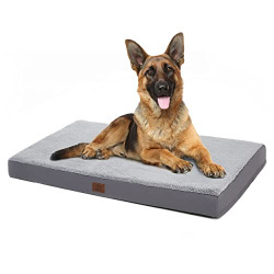 Eterish Extra Large Orthopedic Dog Bed for Medium, Large, Extra Large Dogs up to 100 lbs, 4 inches Thick Egg-Crate Foam Dog Bed with Removable Cover, Pet Bed Machine Washable, Grey