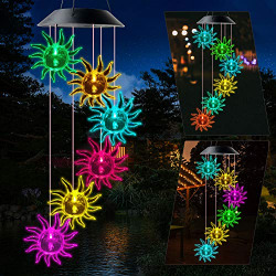 Sunflower Wind Chimes, Outdoor Solar Wind Chimes, Mothers Gifts, Gifts for Mom, Gifts for Women, Gifts for Grandma, Garden Courtyard Lawn Decoration, Thanksgiving Gifts, Memorial Gifts