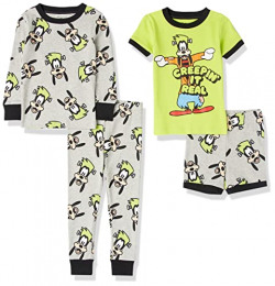 Spotted Zebra Disney | Marvel | Star Wars | Frozen Toddler Boys' Snug-Fit Cotton Pajamas Sleepwear Sets, Halloween/Goofy and Friends, 4T