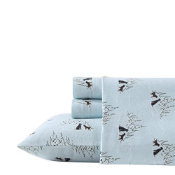 Eddie Bauer - Flannel Collection - Cotton Bedding Sheet Set, Pre-Shrunk & Brushed For Extra Softness, Comfort, and Cozy Feel, King, Dog Friends
