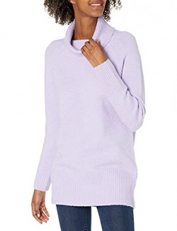 Goodthreads Women's Boucle Turtleneck Sweater, Lilac Heather, Small