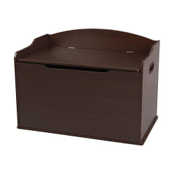 KidKraft Austin Wooden Toy Box/Bench with Safety Hinged Lid - Espresso, Gift for Ages 3+, Amazon Exclusive