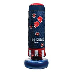 Franklin Sports Kids Electronic Boxing Bag - Future Champs Inflatable MMA Kickboxing + Boxing Bag - Toy Youth Equipment for Kids + Toddlers - 60  x 22 