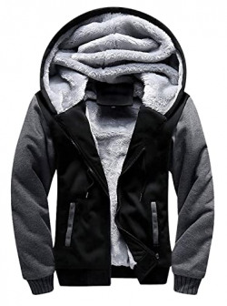 ZITY Poor Quality Men's Full-Zip Fleece Hoodie Jacket Black LargePoor Quality