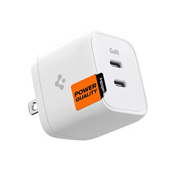 Spigen for USB C Charger, GaN 352 Total 35W 2 Ports GaN III Tech Fast Charger PD 3.0 Charging Block Compatible with iPhone 17, Air Pro Max, Galaxy S25 S24 Series, Z Flip Fold, iPad Pro Air, Pixel 10