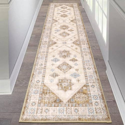 HEBE Boho Runner Rug 2x8 Ft Non Slip Washable Hallway Rug Runner Farmhouse Laundry Rug Runner Vintage Kitchen Runner Rug Floor Carpet for Entryway Hallway Bathroom Bedroom