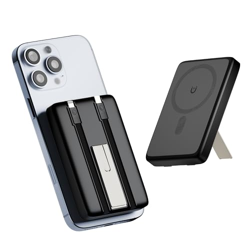 Magnetic Portable Charger Power Bank: 10000mAh Magnetic Battery Pack Cell Phone Wireless Fast Charging Pad for Apple iPhone 17Air 16e 17 16 15 14 13 12 Pro Max Plus Mini - for Travel and Business Trip