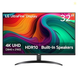 LG 32UR500K-B Ultrafine 32-inch 4K UHD (3840x2160) Computer Monitor HDR10 Built-in Speaker x2 OnScreen Control Reader Mode Flicker Safe Borderless Design HDMIx2 DisplayPort Black
