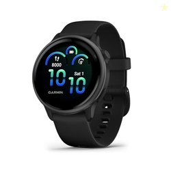 Garmin vvoactive 6, Health and Fitness GPS Smartwatch, AMOLED Display, Up to 11 Days of Battery, Slate with Black Band