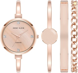Anne Klein Women's Bangle Watch and Bracelet Set