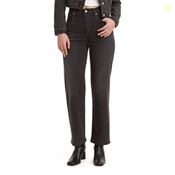 Levi's Women's Ribcage Straight Ankle Jeans, (New) Black Rinse, 32