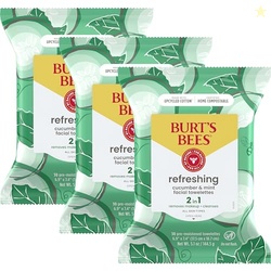 BURT'S BEES STOCKING STUFFERS, CUCUMBER & MINT FACE WIPES, FOR ALL SKIN TYPES, REFRESHING MAKEUP REMOVER & FACIAL CLEANSING TOWELETTES, SKIN CARE CHRISTMAS GIFTS, 30 CT. (3-PACK)
