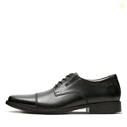 Clarks Men's Tilden Cap Oxford, Black Leather, 10.5 M US