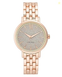 Nine West Women's Rose Gold-Tone Bracelet Watch, NW/2402GLRG
