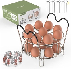 STACKABLE EGG STEAMER RACK TRIVET 9 HOLES