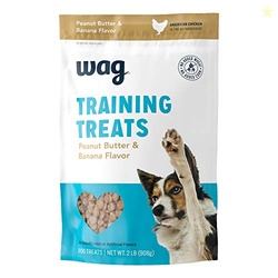 AMAZON BRAND - WAG PEANUT BUTTER & BANANA FLAVOR TRAINING TREATS FOR DOGS, 2 POUND (PACK OF 1)