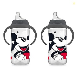 NUK Mickey Mouse Large Learner Cup 10oz 2pk  BPA Free, Spill Proof Sippy Cup