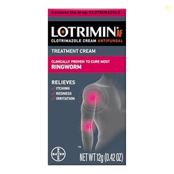 LOTRIMIN AF RINGWORM CREAM CLOTRIMAZOLE 1% - CLINICALLY PROVEN EFFECTIVE ANTIFUNGAL CREAM TREATMENT OF MOST RINGWORM, FOR ADULTS AND KIDS OVER 2 YEARS, .42 OUNCE (12 GRAMS)