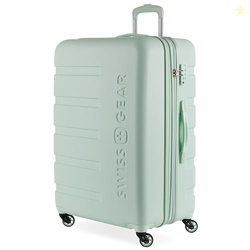 SwissGear 7366 Signature Hardside Expandable Luggage with Spinner Wheels, TSA Lock, Clearly Aqua, Checked-Large 27-Inch