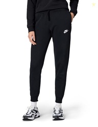 Nike Women's Sportswear Club Fleece Mid-Rise Joggers, Black/White, Large