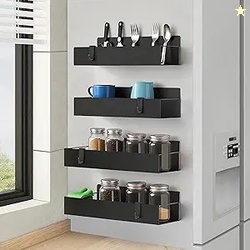 Cosy Family 4-Pack Strong Magnetic Metal Spice Rack 