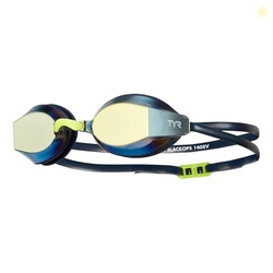 TYR Adults Black Ops Mirrored Swim Goggles - Gold/Navy