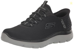 SKECHERS MEN'S SUMMITS HIGH RANGE HANDS FREE SLIP-IN SNEAKER, BLACK/CHARCOAL, 10.5 WIDE