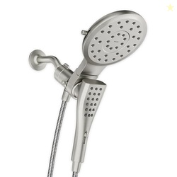 Moen Verso Spot Resist Nickel Round Rain Shower Head and Detachable Handshower Combination with Magnetix Docking System and 60-inch Metal Hose, 220C2SRN