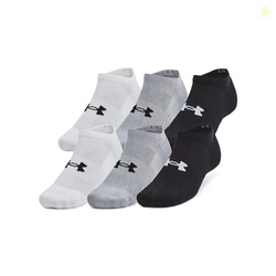 Under Armour Unisex-Adult Training Cotton No Show Socks 6 Pack, (035) Steel/White/Black, Medium