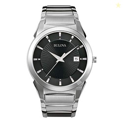 Bulova Men's 3-Hand Calendar Date Quartz Watch, Patterned Dial, 38mm, Style: 96B149