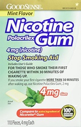 GoodSense Nicotine Polacrilex Gum, 4 mg, Mint Flavor - Stop Smoking Aid, Reduces Nicotine Cravings & Withdrawal Symptoms