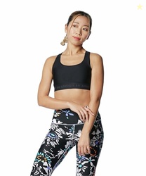 UNDER ARMOUR WOMENS CROSSBACK MID IMPACT SPORTS BRA , BLACK (001)/JET GRAY , MEDIUM