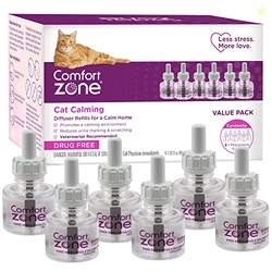 COMFORT ZONE 6 Pack Cat Calming Diffuser Refills; 30-day Refills; Pheromones Help Cat Anxiety