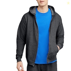 Hanes Mens Hoodie, Ecosmart Fleece Full-zip Zip-up For Hooded Sweatshirt, Charcoal Heather, 3X-Large US