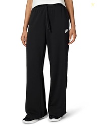 NIKE WOMEN'S SPORTSWEAR CLUB FLEECE MID-RISE WIDE-LEG SWEATPANTS, BLACK/WHITE, X-LARGE