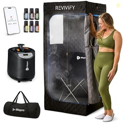 LifePro Portable Sauna for Home with 2.6L Steamer, Essential Oils and App Control  Full Body Steam Room with Adjustable Heat Levels & Timer  Easy-to-Use at Home Sauna Tent Portable