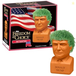 Chia Pet Donald Trump with Chia Seed Pack - Freedom of Choice - Decorative Presidential Pottery Planter, Easy to Do and Fun to Grow, Novelty Gift, Terra Cotta