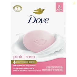 Dove Beauty Bar Soap Pink Rosa, 8 Bars for Soft, Smooth Skin, Cleans & Moisturizes 3.75 oz