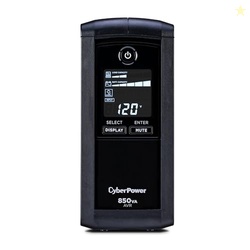 CYBERPOWER CP850AVRLCD INTELLIGENT LCD UPS BATTERY BACKUP AND SURGE PROTECTOR, 850VA/510W, 9 OUTLETS, AVR, MINI-TOWER, UL CERTIFIED