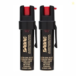 SABRE RED Compact Pepper Spray, Max Police Strength OC Spray with UV Dye, Compact Belt Clip For Fast Access, 4X Longer Spray Time - Up to 13 Seconds, 0.67 fl oz, Secure & Easy to Use Safety