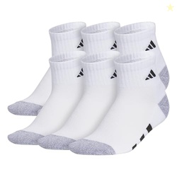 ADIDAS UNISEX KIDS QUARTER ANKLE SOCKS FOR BOYS AND GIRLS YOUTH (6-PACK) ATHLETIC CUSHIONED AND COMFORTABLE
