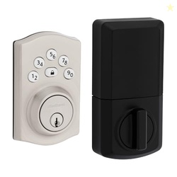 Kwikset Powerbolt 240 5-Button Keypad Satin Nickel Traditional Electronic Deadbolt Door Lock, Featuring Convenient Keyless Entry, Customizable User Codes and Auto-Locking